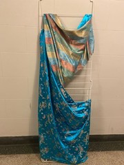 TURQUOISE Chinese Dragon Brocade Jacquard Fabric