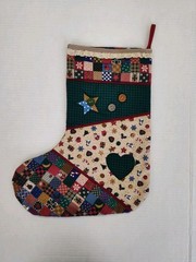 Cranston Country Patchwork Print Fabric Cut & Sew Christmas Stocking Completed-B