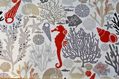 Nautical Sea Horse Shore Design Shells Mill Creek Fabrics 80″ x 54″ Upholstery