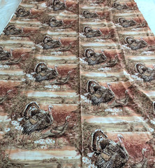 Hobby Lobby Cotton Fabric WILD TURKEYS in Fall 43″ Wide x 3 Yards