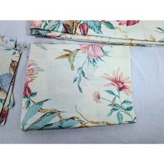 Vtg 90s Jean B 5th Avenue Floral Bird Fabric Lot SCRAP Remnant inches to yards