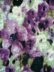 Purple Multi Floral Print Polyester Blend Knit Fabric 2 Yds x 60 inch wide piece