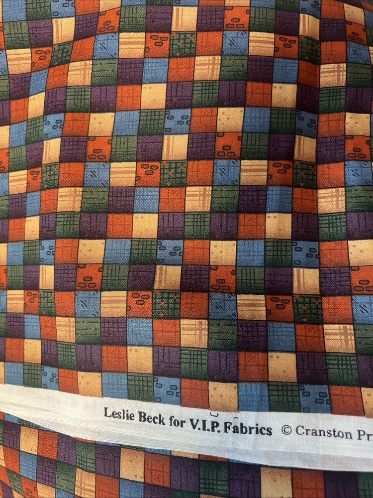 PATCHWORK BLOCK Leslie Beck Design Cranston Print Works Cotton Fabric 2 YD x 44”