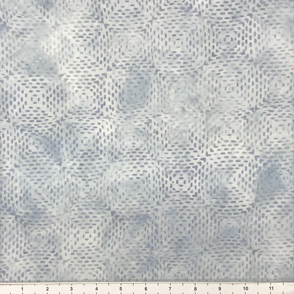1 Yard Cut of Lunn Fabric Dashed on Grid Batik 100% Cotton 3445 Platinum Blue