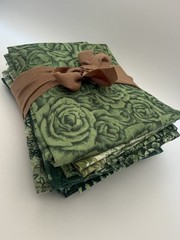 Lot 10 Green Fat Quarters Bundle Tonal Blender Precut Cotton Quilt Fabric Bundle