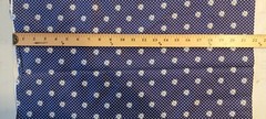 2 Yards 7″ Daisy Floral Dark Blue White 100% Cotton Quilting Fabric Single Piece