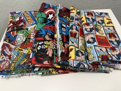 Marvel DC Comics Fabric Lot Large Pieces Cotton Sewing Quilting Craft