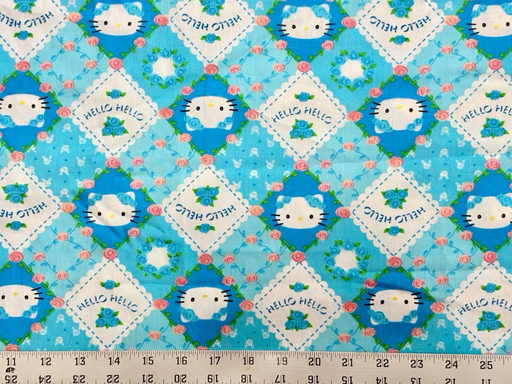 Hello Kitty Flowery Fabric – BTFQ: 18” x 28”