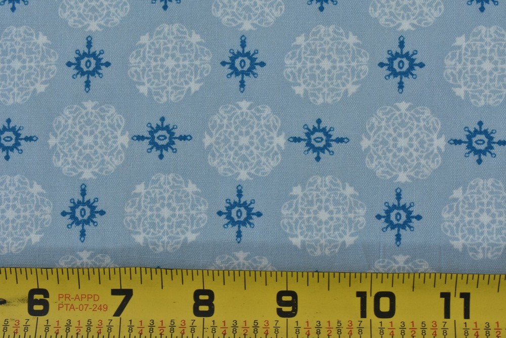 20″ Long x 40″ Wide, Vintage, White & Blue Print on Light-Blue Cotton, P3692