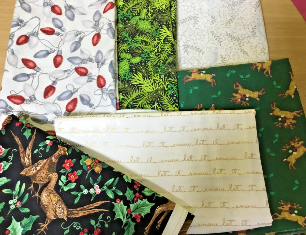 Christmas Holiday Winter fabric lot , 5 1/2 yards .