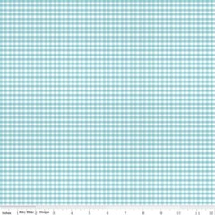 1/4 Yard 9”x42” Riley Blake Small Gingham 1/8″ Check Aqua Cotton Quilt Fabric