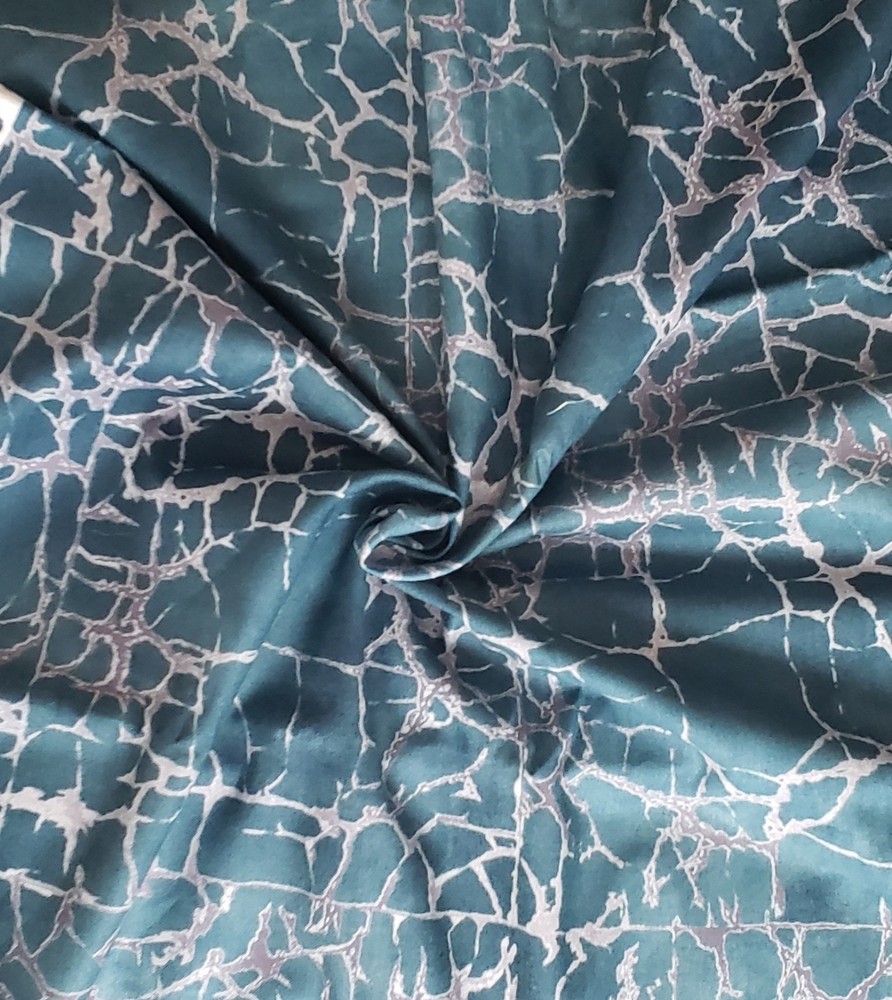 Blue Green Blender Fabric 1.6 Yds Marble Cotton Lonni Rossi Andover Fabrics