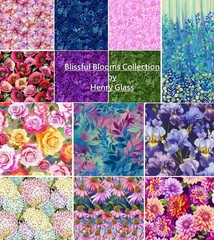 Henry Glass – Blissful Blooms – Echinacea – Blue, Fabric by the Yard