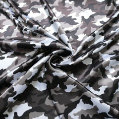 By Yard Camouflage Pattern Satin Fabric Charmeuse Lining Material Soft