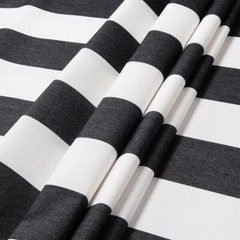 Sunbrella Cabana Classic Black White Stripe Outdoor Fabric By the yard