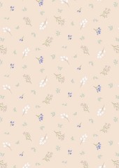 LEWIS & IRENE – Sky Garden by Cassandra Connolly – Scattered Sprig – Pale Peach
