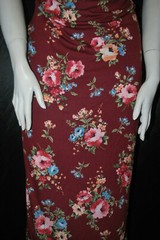 Rayon Stretch Jersey Knit Fabric Beautiful Floral Maroon/Pink/Aqua/Green 9oz