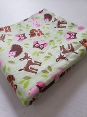 Woodland Animal Green Children Nursery Fabric 43X80″ Snuggle Flannel 100% Cotton
