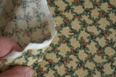 35″ Long, Green Brown on Tan Quilting, Thimbleberries/Christmas Greetings, V972
