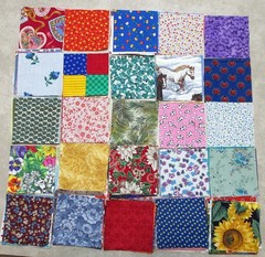Lot of 150+ Granny’s Vtg 4″ X 4″ Charm Quilt Squares 1930s to 1990s Fabric