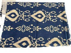 Mill Creek Fabrics Screen Print Cotton Fabric Blue And Off White 118″ x 56″