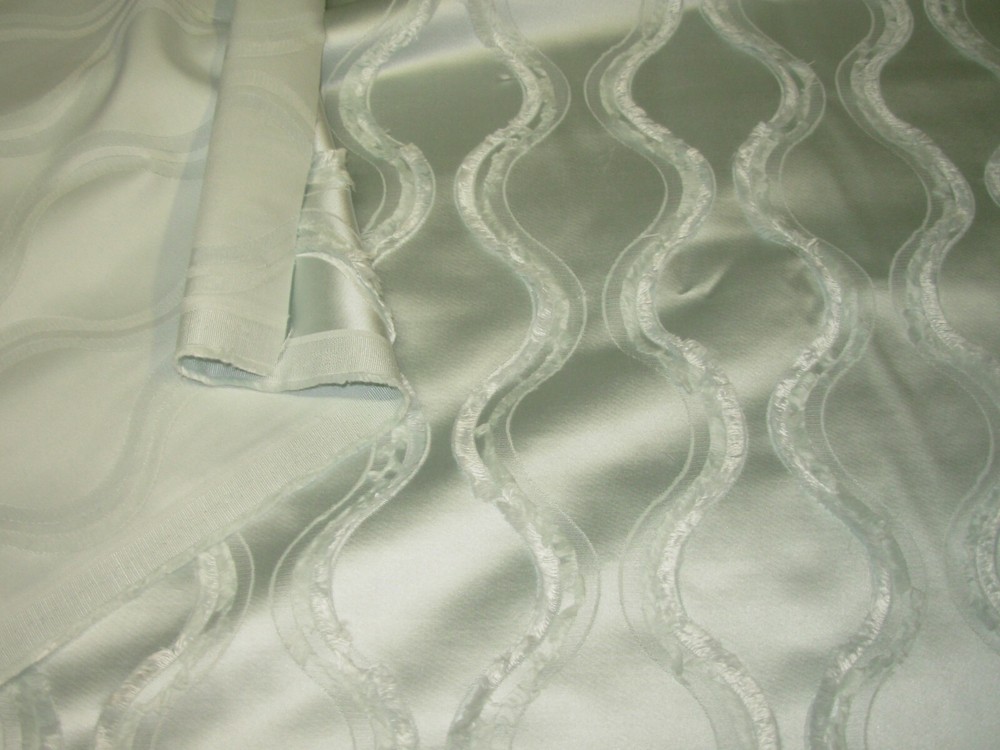 10 YDS MODERN GEOMETRIC WAVES EYELASH SHEEN DRAPERY UPHOLSTERY FABRIC FOR LESS
