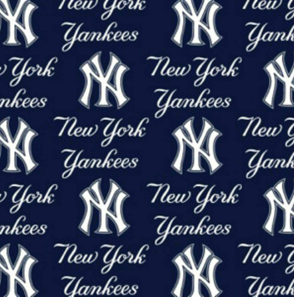 NEW YORK YANKEES COTTON FABRIC FQ 1/4yd 18″x28″ perfect for DIY Mask Lg/Sm logo