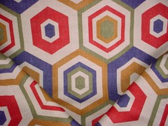 1-1/4Y Lee Jofa Groundworks GWF-2901 Hexagon Tile Linen Print Upholstery Fabric