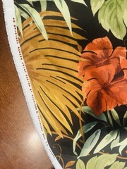 8 YARDS Richloom Outdoor Upholstery Fabric 55” W Tropical Leaves Botanical Blak