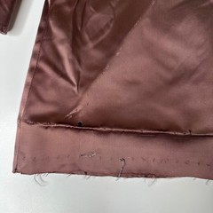 Vintage Union Made Womens Coat Lining Salvaged Brown Satin Wool Textile READ
