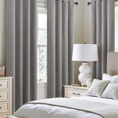 Taupe Linen Blackout Curtains 90 Inch Length 2 Panels Set for Bedroom Living …