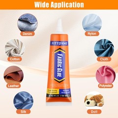 FITTDYHE Fabric Glue Permanent, 60 ML Washable Clear Clothing 60ML,