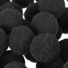 100 x Pom Felt Balls Fabric 1.5cm 15mm Black for Crafts Project DIY