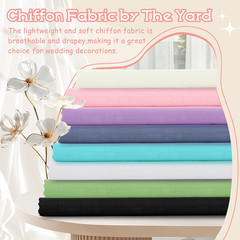 Black Chiffon Fabric by the Yard, 1 Yard, 60 Inch | Pure Polyester Chiffon, Pre-