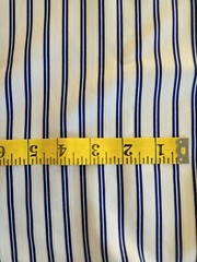 Navy And White Polyester Stripe Blouse Fabric 3 Yards X 66 Inches