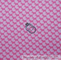 BonEful Fabric FQ Cotton Quilt Pink Scottie Dog Baby Girl Puppy Stripe Check OOP