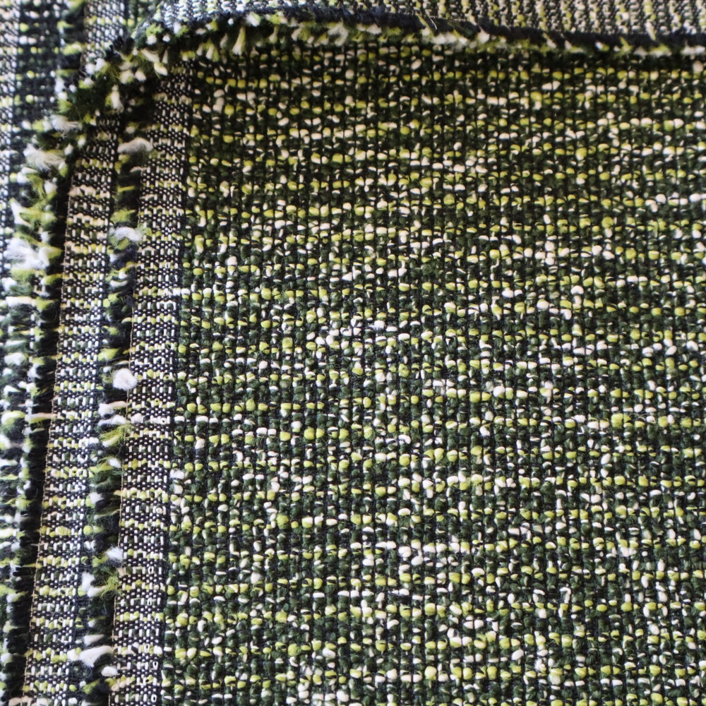 Vtg MCM Knoll Upholstery Fabric “Rebel” Malachite Boucle Green Textured 8.8 yds