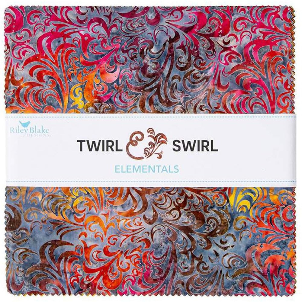 Expressions Batiks Twirl & Swirl Elementals 42 10-inch Squares Layer Cake Ril…