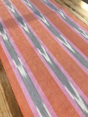 Ikat Striped Pattern Moiré Fabric By 2 Yards – Luxurious Silk.