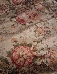 Floral On Beige Egyptian Cotton Fabric 34″ X 45″