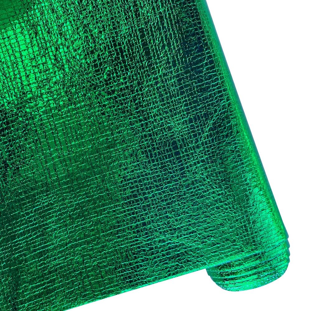 ONEART | Green Soft Metallic Embossed Textured Faux Leather, 12″×54″ Green-r