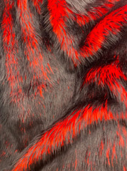 60″ Wide Red black Frosted tip Upholstery Faux Fur Shaggy Coat Costume Fabric