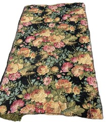 Lush Multicolored Floral Tapestry Fabric 96″ by 55″ chanille soft thick