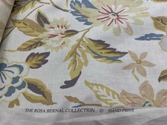 3 Yards Rosa Bernal Collection Hand Printed Fabric Linen Floral 🌸RB132 $600/yrd