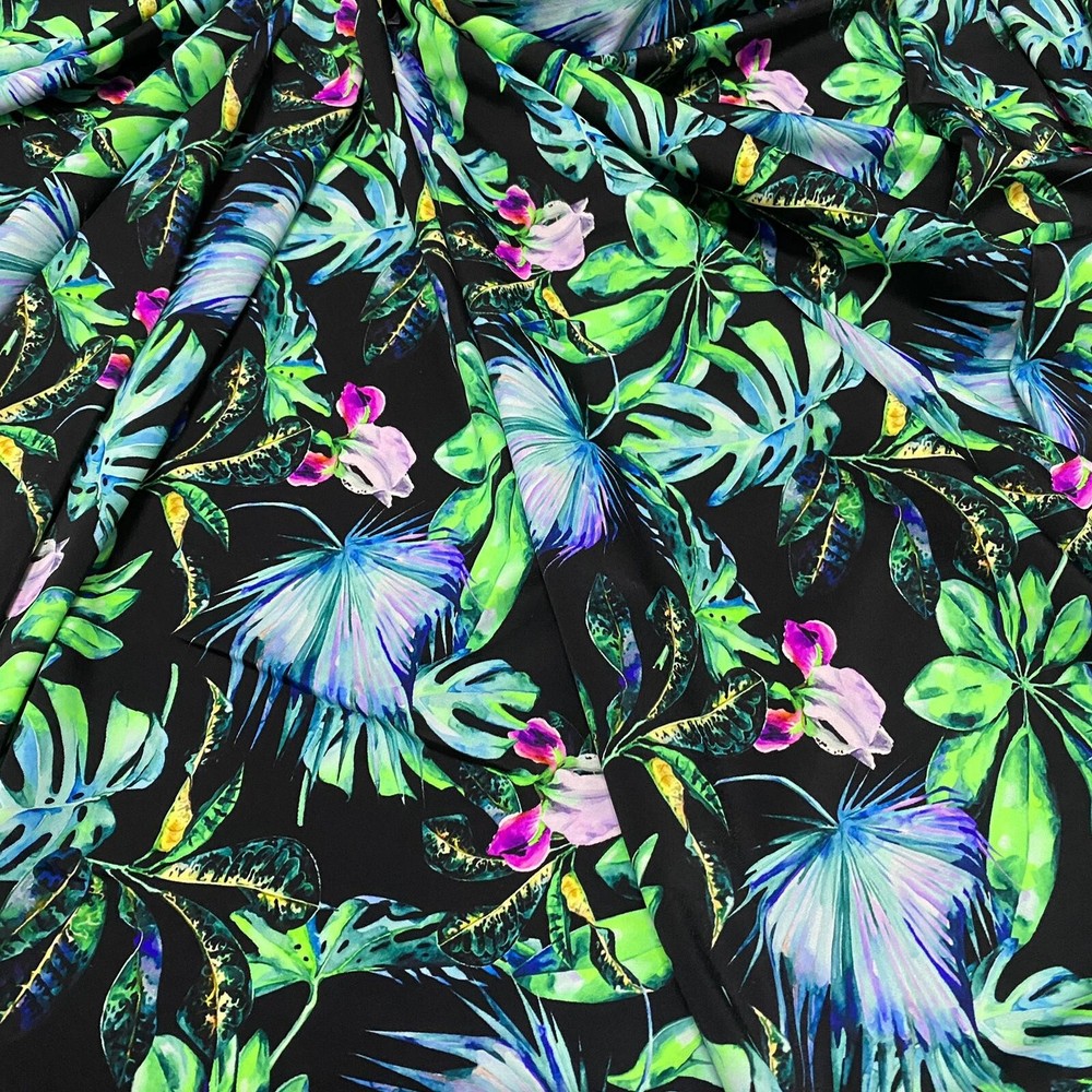 Spandex Fabric Tropical Neon Print 4-Way Stretch 60″ wide Swimsuit By the Yard