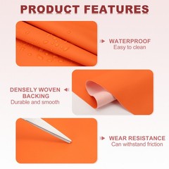 Faux Leather Sheets 63×39.4in, PU Vinyl Fabric for Orange Red