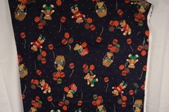 72″L x 44″W Cranston Schwartz Fabric Bears with Decorated Balloons on Dark Blue