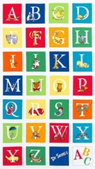 ABC By Dr. Seuss The Cat in The Hat Alphabets Block Panel Cotton Fabric