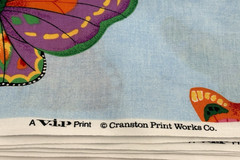 Butterflies on Light Blue Fabric VIP Cranston Print 100% Cotton 2.5 yd