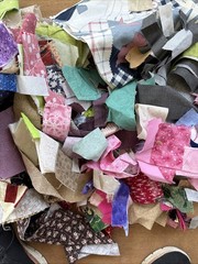 Vintage Cotton Fabric Scraps For Crumb Quilts & Crafts Junk Journal 5 Pounds LOT